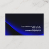 Carte De Visite Moderne élégant Monogram Blue Coiffeur tendance (Dos)