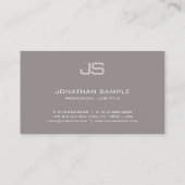 Carte De Visite Moderne Elegant Monogram Professional Modèle Luxe (Dos)