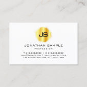 Carte De Visite Moderne Elégant Monogramme Faux Modèle Or (Dos)