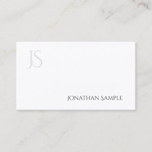 Carte De Visite Moderne Élégant Monogramme Minimaliste Design Plat