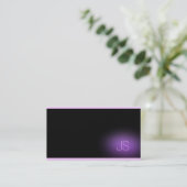 Carte De Visite Moderne Élégant Monogramme Professionnel Purple Ch (Debout devant)