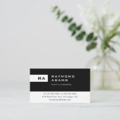 Carte De Visite Moderne Élégant Monogramme Professionnel Simple (Debout devant)