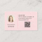 Carte De Visite Moderne Élégant Monogramme rose (Dos)