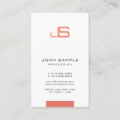 Carte De Visite Moderne Elegant Monogrammed Modèle tendance (Dos)