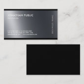 Carte De Visite Moderne élégant noir blanc Cool professionnel (Devant / Derrière)