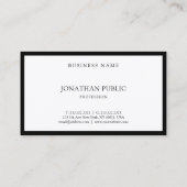 Carte De Visite Moderne élégant noir blanc élégant élégant élégant (Dos)