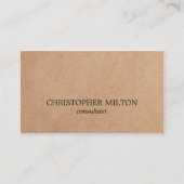 Carte De Visite Moderne Elegant noir blanc Kraft papier Consultant (Devant)