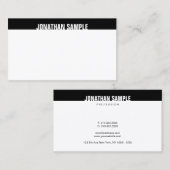 Carte De Visite Moderne Elégant noir blanc Modèle tendance B&W (Devant / Derrière)