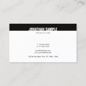 Carte De Visite Moderne Elégant noir blanc Modèle tendance B&W (Dos)