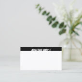 Carte De Visite Moderne Elégant noir blanc Modèle tendance B&W (Debout devant)