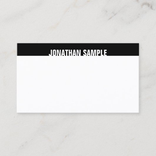 Carte De Visite Moderne Elégant noir blanc Modèle tendance B&W (Devant)