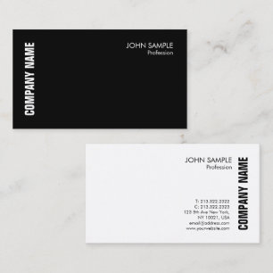 Carte de visite moderne Elégant noir blanc personn