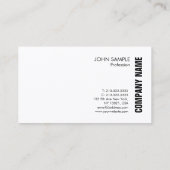Carte de visite moderne Elégant noir blanc personn (Dos)