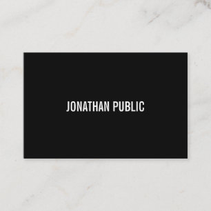 Carte De Visite Moderne élégant Noir et Blanc Plat Professionnel