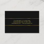 Carte De Visite Moderne Élégant Noir Et Or Modèle Glamour (Dos)