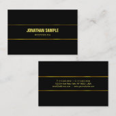 Carte De Visite Moderne Élégant Noir Et Or Modèle Glamour (Devant / Derrière)