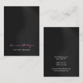 Carte De Visite Moderne élégant noir gris rose professionnel (Devant / Derrière)