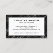 Carte De Visite Moderne Elégant noir marbre stylo Nib Professionne (Dos)