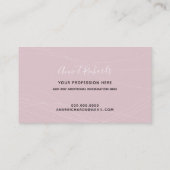 Carte De Visite moderne élégant nom manuscrit rose pâle (Dos)