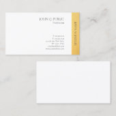Carte De Visite Moderne Elegant Or Blanc Simple Design Plat (Devant / Derrière)