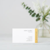 Carte De Visite Moderne Elegant Or Blanc Simple Design Plat (Debout devant)