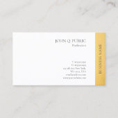 Carte De Visite Moderne Elegant Or Blanc Simple Design Plat (Devant)
