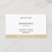 Carte De Visite Moderne Elegant Or Blanc Simple Professionnel (Dos)