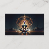 Carte De Visite Moderne Elégant or Chakra énergie spirituelle Yoga (Devant)