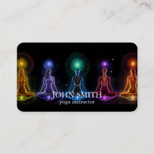 Carte De Visite Moderne Elégant or Chakra énergie spirituelle Yoga