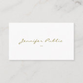 Carte De Visite Moderne Elegant Or Couleur Calligraphie Script Mat (Devant)