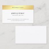 Carte De Visite Moderne Elegant Or Look Simple Modèle populaire (Devant / Derrière)