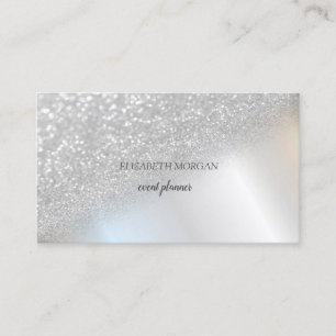 Carte De Visite Moderne Élégant Paillettes Argentées Bokeh Ombré