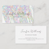 Carte De Visite Moderne Elégant Pastel Holographique Parties scint (Devant / Derrière)