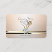 Carte De Visite Moderne Élégant Pâtisserie Outils à main Boulanger (Devant)