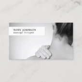 Carte De Visite Moderne Elégant Photo Grey Massage Thérapiste (Devant)