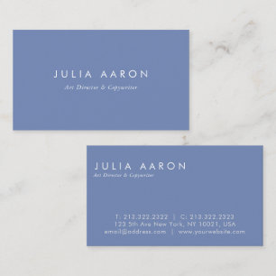 Carte De Visite Moderne Elegant Plain Professionnel Turquoise Bleu