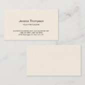 Carte De Visite Moderne Élégant Plain Simple Signature Cream (Devant / Derrière)