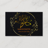 Carte De Visite Moderne Elegant Professional lotus flower dorée (Devant)