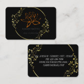 Carte De Visite Moderne Elegant Professional lotus flower dorée (Devant / Derrière)