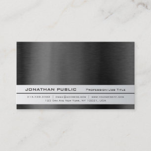 Carte De Visite Moderne Elegant Professionnel Argent Simple Plain