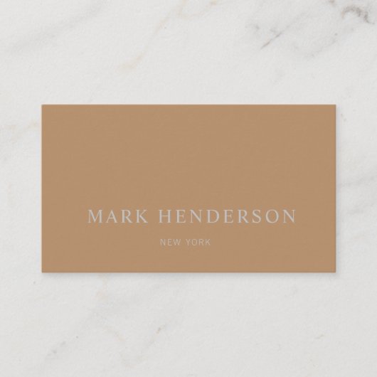 Carte De Visite Moderne Elegant Professionnel Brown (Devant)