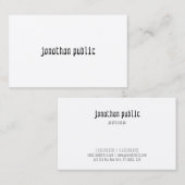 Carte De Visite Moderne Élégant Professionnel Créatif Simple Plain (Devant / Derrière)
