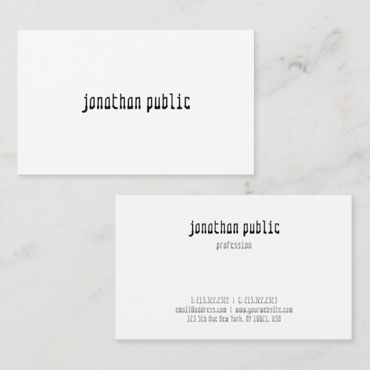 Carte De Visite Moderne Élégant Professionnel Créatif Simple Plain (Devant / Derrière)