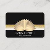 Carte De Visite Moderne Elégant Professionnel doré, fleur de lotus (Devant)