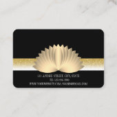 Carte De Visite Moderne Elégant Professionnel doré, fleur de lotus (Dos)