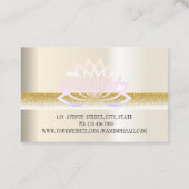 Carte De Visite Moderne Elégant Professionnel doré, fleur de lotus (Dos)