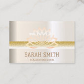 Carte De Visite Moderne Elégant Professionnel doré, fleur de lotus (Devant)