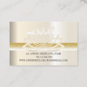 Carte De Visite Moderne Elégant Professionnel doré, fleur de lotus (Dos)