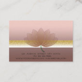 Carte De Visite Moderne Elégant Professionnel doré, fleur de lotus (Dos)