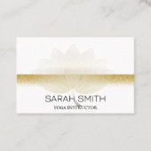 Carte De Visite Moderne Elégant Professionnel doré, fleur de lotus (Devant)